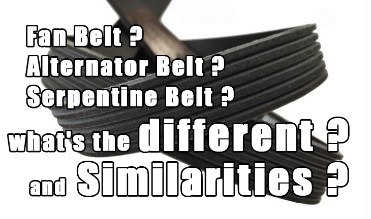 Fan Belt? Alternator Belt? Serpentine Belt? Similarities and Differences